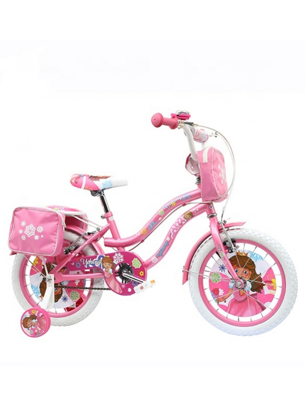 Girl's bicycle double bending frame with bag